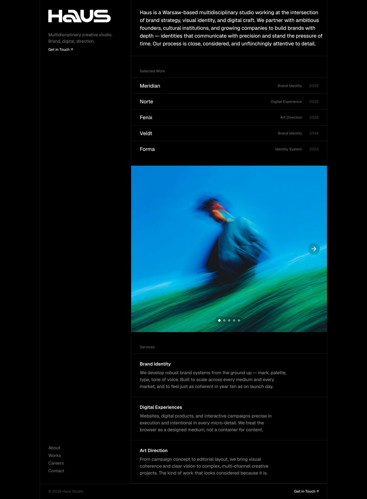 Website sidebar preview in the explorations section